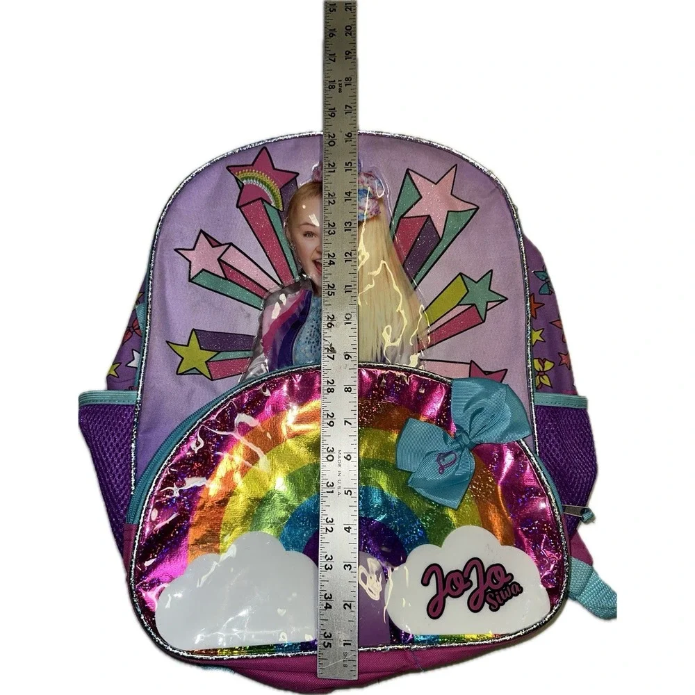 JoJo Siwa Star 16 inch Backpack with Rainbow Accents,‎ School Bookbag